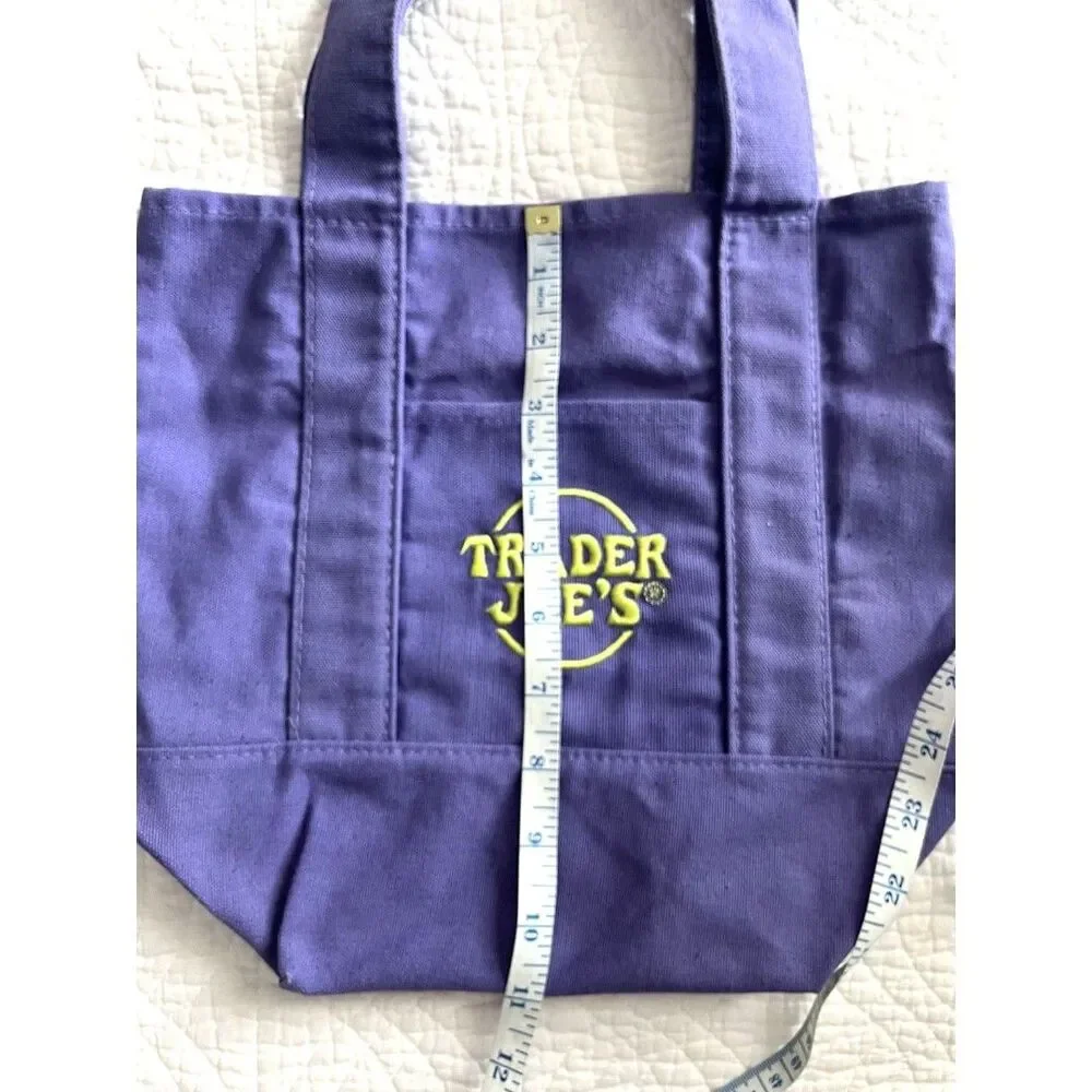 Trader Joe's Canvas Mini Tote Bag Purple 2025 Halloween Limited Edition Rare